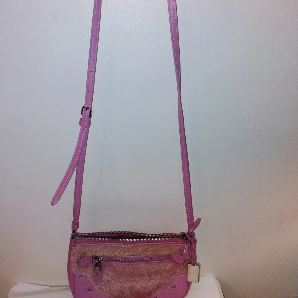 Pink Shearling Crossbody Bag - Picture 10 of 13